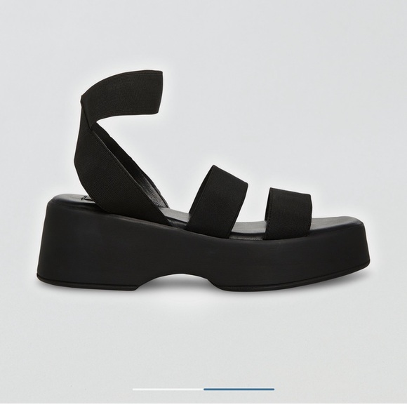 Steve Madden Sashes Black Platform Strappy Sandals - Picture 2 of 5